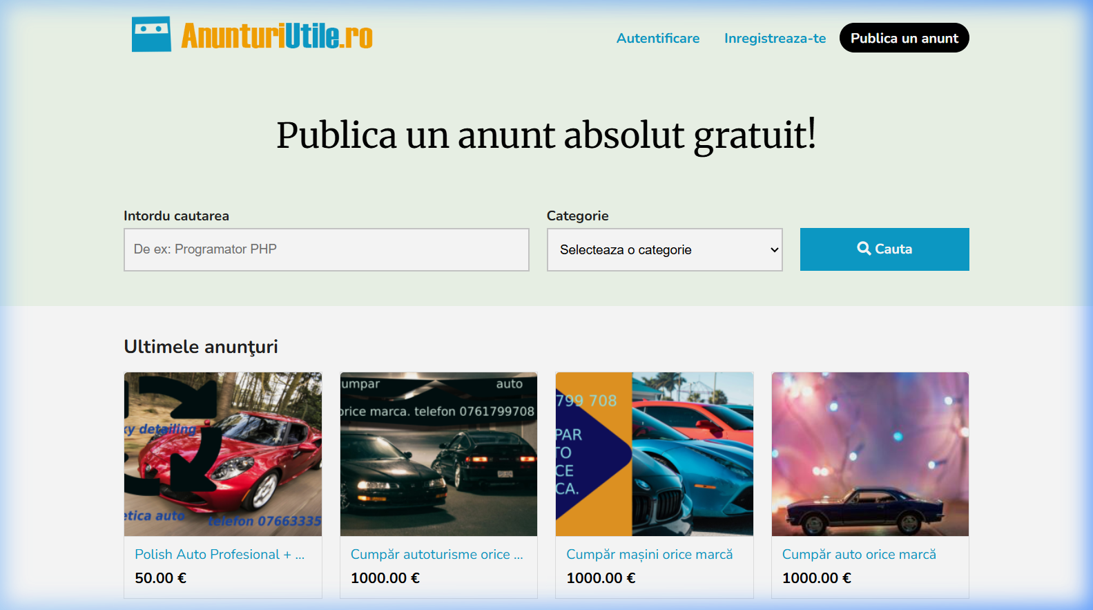 anunturiutile.ro screenshot